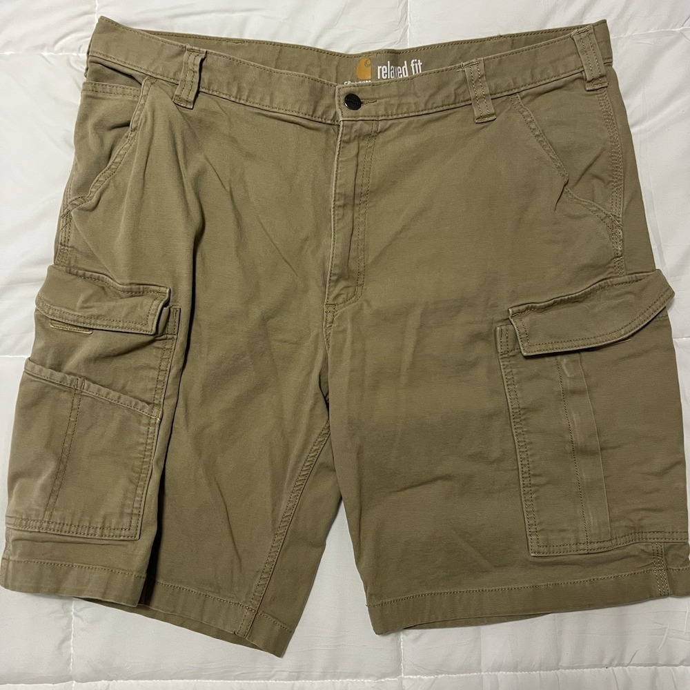 Carhartt Cargo Shorts Men's 40 Relaxed Fit Tan Khaki 9" Inseam